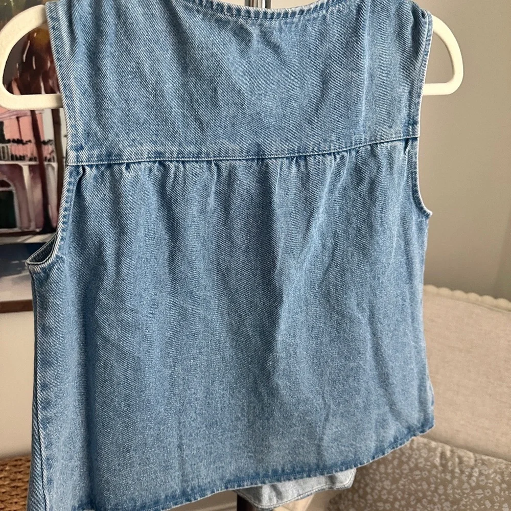 Mare mare Light Blue Denim Ruffle Top - Picture 2 of 4